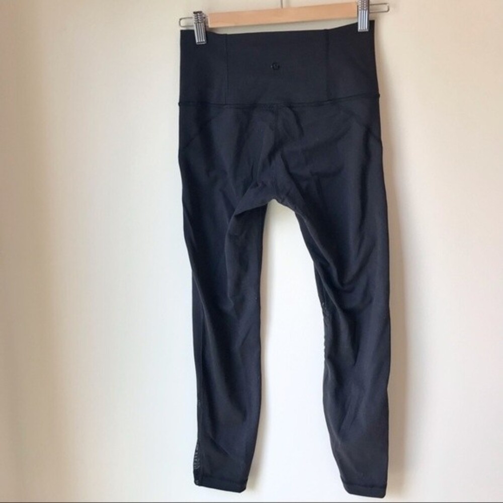 LULULEMON Leggings High Times Special Edition Metta Mesh Panels Black 7/8 Length - Picture 8 of 15